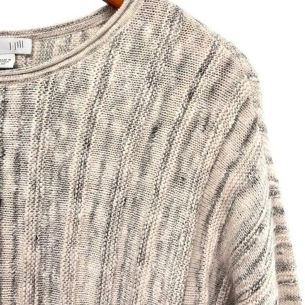 J. Jill Womens Marled Fisherman Knit Sweater Button Back - Picture 10 of 13